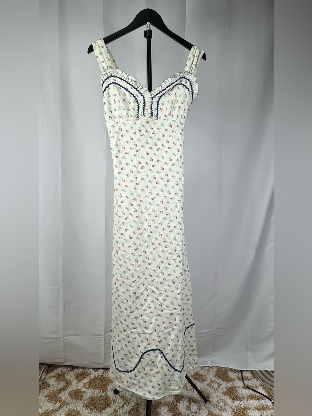 Free People Sweet Hearts Midi Dress Cottagecore Medium NWT - Picture 4 of 9